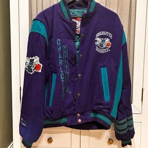 NBA Charlotte Hornets Purple and Teal Bomber Jacket